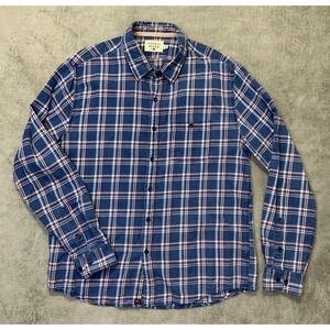 The Normal Brand Thick Flannel Shirt Plaid Jackson Button Up Blue/White Men's L